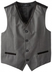 Calvin Klein Boys 8-20 Pindot Dresswear Vest, Dark Grey, X-Large