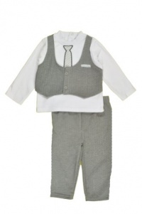 Calvin Klein Baby-Boys Infant White Tee With Attached Gray Front Vest With Pant, White/Gray, 18 Months Calvin Klein Baby-Boys Infant White Tee With Attached Gray Front Vest With Pant, White/Gray, 18 Months