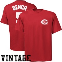 MLB Majestic Cincinnati Reds #5 Johnny Bench Red Cooperstown Player T-shirt MLB Majestic Cincinnati Reds #5 Johnny Bench Red Cooperstown Player T-shirt