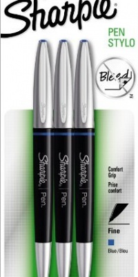 Sharpie Pen Grip Fine Point Pen, 3 Blue Ink Pens (1758053) Sharpie Pen Grip Fine Point Pen, 3 Blue Ink Pens (1758053)