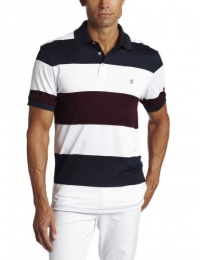 IZOD Men's Short Sleeve Bold 50/50 Stripe Polo Shirt