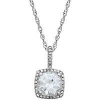 CleverEve 2014 Designer Series Halo-Styled Sterling Silver & .015 ct tw Diamond Pendant Necklace 18 w/ 7mm Synthesized Center Stone in Your Choice of Sapphire, Amethyst, Aquamarine, Citrine, Emerald, Pearl, Garnet, Opal, Peridot, Ruby, Blue Topaz, or Whi CleverEve 2014 Designer Series Halo-Styled Sterling Silver & .015 ct tw Diamond Pendant Necklace 18 w/ 7mm Synthesized Center Stone in Your Choice of Sapphire, Amethyst, Aquamarine, Citrine, Emerald, Pearl, Garnet, Opal, Peridot, Ruby, Blue Topaz, or Whi