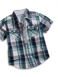 GUESS Kids Little Boy Moore Plaid Shirt, PLAID (4) GUESS Kids Little Boy Moore Plaid Shirt, PLAID (4)