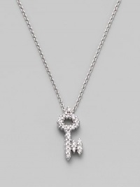 From the Tiny Treasures Collection. The key to whatever your heart desires, lavishly covered in pavé diamonds on a chain of 18k gold.Diamonds, 0.16 tcw 18k white gold Chain length adjusts from about 16 to 18 Pendant length, about ½ Lobster clasp Made in Italy From the Tiny Treasures Collection. The key to whatever your heart desires, lavishly covered in pavé diamonds on a chain of 18k gold.Diamonds, 0.16 tcw 18k white gold Chain length adjusts from about 16 to 18 Pendant length, about ½ Lobster clasp Made in Italy