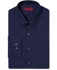 Check mate. Complete your dapper look with unexpected color and pattern thanks to this Alfani dress shirt. Check mate. Complete your dapper look with unexpected color and pattern thanks to this Alfani dress shirt.