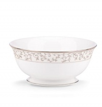 Lenox 834219 Opal Innocence Silver Serving Bowl, White Lenox 834219 Opal Innocence Silver Serving Bowl, White