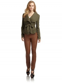 THE LOOKDraped frontAngled pocketsTie waistTHE FITAbout 23 from shoulder to hemTHE MATERIALBody: cotton/modal rayonFill: polyesterCARE & ORIGINDry cleanImportedModel shown is 5'8 (172½cm) wearing US size Small. THE LOOKDraped frontAngled pocketsTie waistTHE FITAbout 23 from shoulder to hemTHE MATERIALBody: cotton/modal rayonFill: polyesterCARE & ORIGINDry cleanImportedModel shown is 5'8 (172½cm) wearing US size Small.