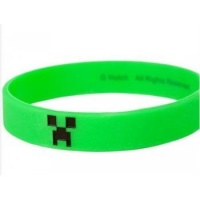Minecraft Rubber Bracelet Green Creeper, Large Minecraft Rubber Bracelet Green Creeper, Large