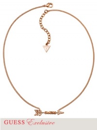 GUESS Women's Rose Gold-Tone Logo Arrow Pendant Necklace, ROSE GOLD GUESS Women's Rose Gold-Tone Logo Arrow Pendant Necklace, ROSE GOLD