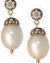 Carolee Large Pearl Tone Drop Earrings