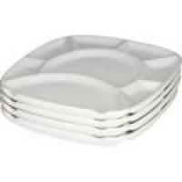 Trudeau Square Fondue Plate, Set of 4 Trudeau Square Fondue Plate, Set of 4