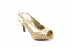 Nine West Women's Sharina Peep Toe Pumps in Taupe Crocodile