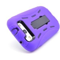 Kickstand Hybrid Hard Gel Case with Stand for Verizon, Sprint, T-Mobile, AT&T Samsung Galaxy S3 I9300, I747 - Purple and Black Kickstand Hybrid Hard Gel Case with Stand for Verizon, Sprint, T-Mobile, AT&T Samsung Galaxy S3 I9300, I747 - Purple and Black