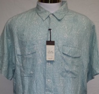 Tasso Elba Mens Short Sleeve Biennial Teal Shirt, Tasso Elba Mens Short Sleeve Biennial Teal Shirt,