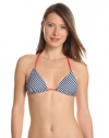 Splendid Women's Malibu Stripe Triangle Bra, Navy, X-Small