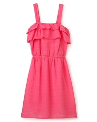 Ella Moss embellishes this sleeveless dress with tiered ruffles and wide shoulder straps to create a perfectly pretty party dress for springtime fun. Ella Moss embellishes this sleeveless dress with tiered ruffles and wide shoulder straps to create a perfectly pretty party dress for springtime fun.