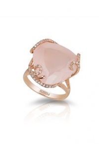 Effy Jewlery 14K Rose Gold Diamond and Rose Quartz Ring, 16.45 TCW Ring size 7