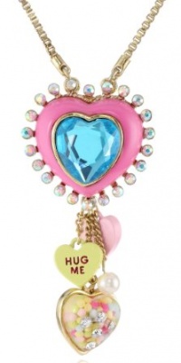 Betsey Johnson Heart Candy Boost Candy Heart Pendant Necklace, 19 Betsey Johnson Heart Candy Boost Candy Heart Pendant Necklace, 19