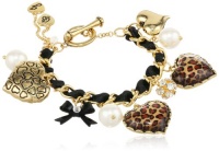Betsey Johnson Crystal Leopard Heart Toggle Bracelet Betsey Johnson Crystal Leopard Heart Toggle Bracelet