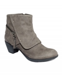 Cuffed over and cute. Style&co.'s Jada booties feature detail on the heel and a zipper closure on the side vamp. Cuffed over and cute. Style&co.'s Jada booties feature detail on the heel and a zipper closure on the side vamp.