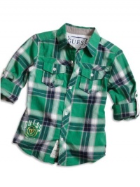 GUESS Kids Boys Little Boy Hartford Plaid Shirt, PLAID (4) GUESS Kids Boys Little Boy Hartford Plaid Shirt, PLAID (4)