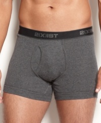 2(x)ist named this boxer brief The Essential for a reason: Constructed without a back seam and made with a hip-high rise, the fit is comfortable enough to wear under anything from favorite jeans to full-on business attire.