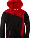 PUMA - Kids Boys 2-7 Performance Hooded Jacket, Black/Red, 4