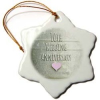 3dRose orn_154441_1 10th Wedding Anniversary Gift Tin Celebrating 10 Years Together Snowflake Ornament, 3-Inch, Porcelain 3dRose orn_154441_1 10th Wedding Anniversary Gift Tin Celebrating 10 Years Together Snowflake Ornament, 3-Inch, Porcelain