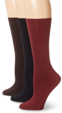 Nine West Women's Solid Opaque 3 Pair Pack Trouser Sock Nine West Women's Solid Opaque 3 Pair Pack Trouser Sock