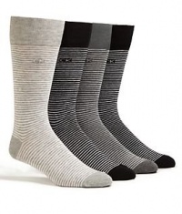 Calvin Klein Men's Fine Stripe Crew Dress Socks 4-Pack, One Size, Assorted Blues Calvin Klein Men's Fine Stripe Crew Dress Socks 4-Pack, One Size, Assorted Blues