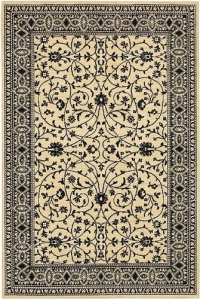 Area Rug 5x8 Rectangle Traditional Ivory-Black Color - Karastan Sierra Mar Collection Area Rug 5x8 Rectangle Traditional Ivory-Black Color - Karastan Sierra Mar Collection