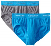 Calvin Klein Men's Cotton Stretch 2 Pack Brief, Eel Grey/Waterfall Blue, Small Calvin Klein Men's Cotton Stretch 2 Pack Brief, Eel Grey/Waterfall Blue, Small