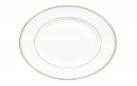 Vera Wang by Wedgwood Golden Grosgrain 13.75-Inch Oval Platter