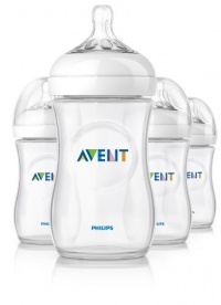 Philips AVENT Natural Polypropylene Bottles,Clear,9 Ounce, 4-Count Philips AVENT Natural Polypropylene Bottles,Clear,9 Ounce, 4-Count