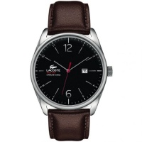 Lacoste Austin Black Dial Brown Leather Strap Mens Watch 2010682 Lacoste Austin Black Dial Brown Leather Strap Mens Watch 2010682