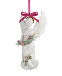 If you love it on your table, you'll adore it on the tree. This serene angel ornament spreads its wings with the classic pink and gold florals of Royal Albert's famed Old Country Roses dinnerware collection. If you love it on your table, you'll adore it on the tree. This serene angel ornament spreads its wings with the classic pink and gold florals of Royal Albert's famed Old Country Roses dinnerware collection.