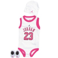 Michael Jordan 3-Piece Infant Set Size 0-6 Months In Pink and White Michael Jordan 3-Piece Infant Set Size 0-6 Months In Pink and White