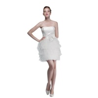 WitBuy Simple Strapless Above Knee Length Wedding Dress WitBuy Simple Strapless Above Knee Length Wedding Dress