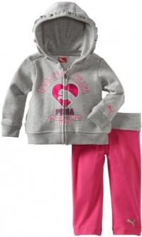 Puma - Kids Girls 7-16 Hoodie And Yoga Pants Set, Gray, 6 Puma - Kids Girls 7-16 Hoodie And Yoga Pants Set, Gray, 6
