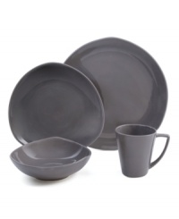 Inspired by the iconic Tri-Corner bowls, this sculptural place setting is the embodiment of Nambe design. Three gentle points form new dinnerware shapes in sleek but exceptionally durable stoneware with a smoke-colored glaze. Inspired by the iconic Tri-Corner bowls, this sculptural place setting is the embodiment of Nambe design. Three gentle points form new dinnerware shapes in sleek but exceptionally durable stoneware with a smoke-colored glaze.