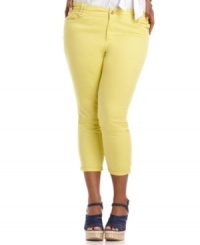 Add spirit your casual looks with Baby Phat's colored plus size jeans, defined by a sexy slim fit. Add spirit your casual looks with Baby Phat's colored plus size jeans, defined by a sexy slim fit.