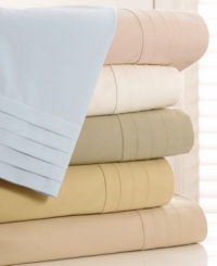 Rest easy in serene luxury with this sheet set, boasting supremely cozy 400-thread count Supima cotton with pristine pleating along the cuff for a dash of chic style. Comes in six versatile hues. Rest easy in serene luxury with this sheet set, boasting supremely cozy 400-thread count Supima cotton with pristine pleating along the cuff for a dash of chic style. Comes in six versatile hues.