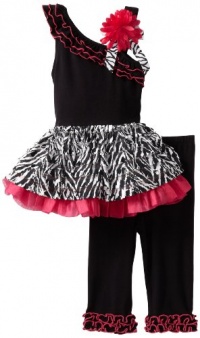 Bonnie Jean Girls 2-6X One Shoulder Legging Set, Pink, 2T Bonnie Jean Girls 2-6X One Shoulder Legging Set, Pink, 2T