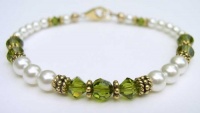 Damali 14Kt GF Freshwater Pearl Beaded Crystal Birthstone Bracelets w/ Vermeil Damali 14Kt GF Freshwater Pearl Beaded Crystal Birthstone Bracelets w/ Vermeil