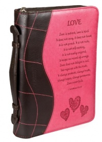 Pink Love Medium Bible / Book Cover - 1 Corinthians 13:4-8 Pink Love Medium Bible / Book Cover - 1 Corinthians 13:4-8