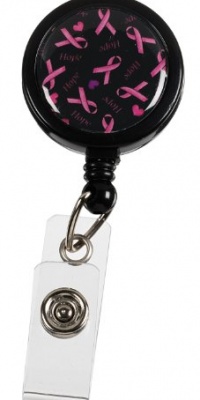 Prestige Medical S13-prb Retractable I.D. Tag, Pink Ribbon Black Prestige Medical S13-prb Retractable I.D. Tag, Pink Ribbon Black