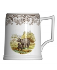 Enjoy the outdoors more. Illustrated with black bears and Spode's 1828 British flowers border, the Woodland tankard beer mug offers a brand new way to toast and take in the scenery. Bear and cub appear on both sides of mug. Enjoy the outdoors more. Illustrated with black bears and Spode's 1828 British flowers border, the Woodland tankard beer mug offers a brand new way to toast and take in the scenery. Bear and cub appear on both sides of mug.