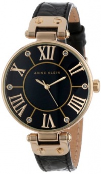 Anne Klein Women's AK/1396BMBK Gold-Tone Black Mother-Of-Pearl Dial Leather Croco-Grain Strap Watch Anne Klein Women's AK/1396BMBK Gold-Tone Black Mother-Of-Pearl Dial Leather Croco-Grain Strap Watch