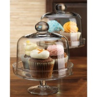 Home Essentials Mini Domed Cake Stands, Set of 2 Clear Home Essentials Mini Domed Cake Stands, Set of 2 Clear