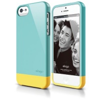 elago S5 Glide Case for iPhone 5/5S - eco friendly Retail Packaging (Coral Blue / Sport Yellow)